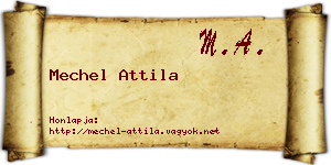 Mechel Attila névjegykártya